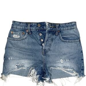 BDG Urban Outfitters Summer Cut Denim Shorts Womens 25 Distressed Raw Hem
